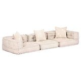 vidaXL Canap¨¦-lit modulaire ¨¤ 3 places Beige Tissu