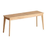 SHAOO Banc de Table a Manger,Banc en Rotin,Banc D'intérieur Moderne,Banc sans Dossier,Banc de Balcon Extérieur,Cadre en Bois Massif,Style Simple,adapté au Salon/Balcon/Salle a Manger/Porche.