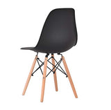 KunstDesign Ensemble de 4 chaises de Salle à Manger, Design Ergonomique, Pieds en Bois de hêtre Naturel, Look Moderne du Milieu du siècle（Noir
