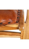 DENZZO - Fauteuil Confort Cuir Cognac et Bois