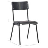 vidaXL 2X Chaises à Dîner Chaises de Salle à Manger Meuble de Cuisine Mobilier de Salon Intérieur Noir Contreplaqué Solide et Acier
