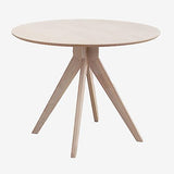 SKLUM Table à Manger Ronde en Bois (Ø100 cm) Sekiz Marron Cendré