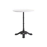 Miliboo Table bistrot Ronde en marbre Blanc et métal Noir L60 cm CONTY