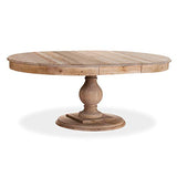 INTENSE DECO Table Ronde Extensible en Bois Massif Héloïse Bois Naturel et Pied Naturel