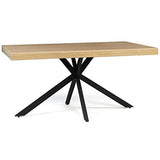 IDMarket Table à Manger Alix 6-8 Personnes Pied araignée Bois et Noir 160 cm