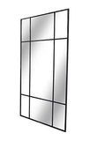 Direkte Import Miroir sur Pied en métal Noir/Argent - Miroir Long rectangulaire [220 x 110 x 3cm] | Design Danois | Miroir de Chambre sur Pied | Vertical et Horizontal