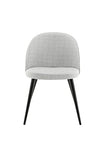 Venture Home Noirs Chaise à Manger en Velours-Pieds Gris Clair