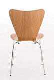 Chaise Empilable Calisto en Bois - Assise Ergonomique - Chaise de Salle d'Attente en Bois Chaise, Hauteur Assise 45 cm -Couleurs au Choix:, Couleur:chêne