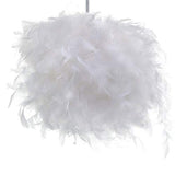 STOEX Lustre Suspension luminaire en plume blanche design forme sphère E27 40W pour Chambre Décoration Cadeau d'enfant
