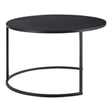 Lot de 2 Tables Basses Rondes Gigognes Capacité de Charge 20 kg Tables de Salon Robustes en Fer de Tailles Différentes Noir