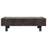 vidaXL Table Basse Bois Massif Style Vintage Marron Bancs d'Entrée Salon