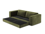 Milo Casa Canapé Velours Convertible, Gaia, 4 Places, Vert, 250x100x84