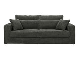 Vente-unique Canapé 3 Places en Tissu Bouclette Gris Anthracite MONDOVI