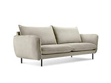Canapé Velours, Vienna, 2 Places, Beige, 160x92x95