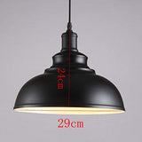2 pack Suspension Vintage Lustre Abat-jour Noir, Industriel Luminaire en Métal 29cm E27 éclairage Lampe de Plafond