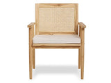 Vente-unique Fauteuil NUORO en Teck et cannage - Naturel