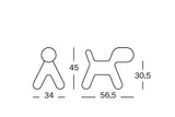 MagisMeToo Tabouret avec Surface Mate en polyéthylène Forme de Chien pour Enfant, Orange, Taille M