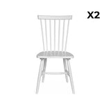 Alice's Home - Lot de 2 chaises Blanches à barreaux en Bois d'hévéa. Romie. L 50.8 x P 44.2 x H 90cm. Livraison Offerte. Garantie 2 Ans. Meilleur Prix Garanti !