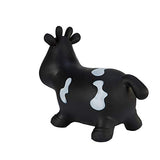 Tootiny Vache sauteuse, Jouet Gonflable en Caoutchouc de Haute qualité avec Pompe, pour Enfants à partir du 12 Mois de Vie,6 Couleurs Pastel (Black )