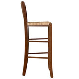 okAffareFatto di Zimbardi Costanza Tabouret de bar Lucy en bois noyer foncé h 73 cm avec assise paille de riz