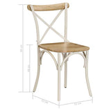 vidaXL Chaises à Dossier croisé Lot de 2 Blanc Bois de manguier Solide