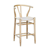 Tabourets de bar pivotants avec dos, Chaise High Bar wo-od Bar Wishbone Salle à manger Salle à manger Naturel Rattan Chaise de salle à manger by CHENGSYSTE ( Color : Brown , Size : 57*61*107*77cm )