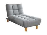 Vente-unique - Méridienne clic clac en Tissu Esteban - Gris