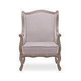 INTENSEDECO Fauteuil Bergère Theodore à Oreilles Style Louis XV Tissu Beige