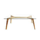 Marque Amazon - Movian HD3801 Table en Verre, Bois, Transparent-Marron, 110 x 60 x 45 cm