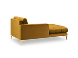 Cosmopolitan Design Velours Méridienne Gauche, Bali, 1 Place, Jaune, 185x102x78