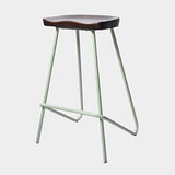 Tabourets de Bar Hauts Chaises de Bar Petit déjeuner de tabouret de bar en bois massif d'art de fer industriel de cuisine cuisine bistrot café chaise de siège rustique vintage, 46 * 46 * 74cm Tabouret
