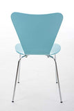 Chaise Empilable Calisto en Bois - Assise Ergonomique - Chaise de Salle d'Attente en Bois Chaise, Hauteur Assise 45 cm -Couleurs au Choix:, Couleurs:Bleu Clair