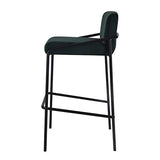 Damiware LEV Tabouret de Bar - Velours - Couleur Vert Foncé - Tabouret de Bar Assise 75 - Tabouret Bar Industriel Chic - Tabouret Velours - Assise Confortable - Qualité supérieure