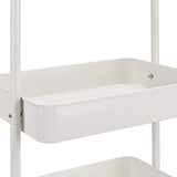 Amazon Basics Chariot de rangement à 3 niveaux pour la cuisine ou la buanderie avec roulettes - Blanc