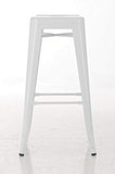 CLP Tabouret de Bar Joshua - Tabouret de Bar Industriel Empilable et Robuste - Repose-Pied Structure à 4 Pieds - Hauteur Siège 77 cm - Couleurs, Couleurs:Blanc