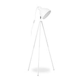 Relaxdays 10021293_49 Lampadaire 3 Pieds Luminaire Spot Projecteur 1 Feu Lampe Trépied HLP env. 130 x 53 x 53 cm, Blanc, Métal, 40 W