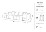 MICADONI Canapé Modulaire Margo, 3 Places, Gris Foncé, Velours