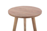 CLP Table d'Appoint Kolding I Table Basse Plateau Ronde en MDF Hauteur de la Table 56 cm I 3 Pieds en Bois de Caoutchouc I Couleur:, Couleur:Nature, Taille:40 cm