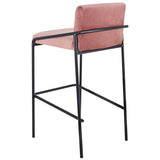 Damiware Lev Tabouret de Bar de qualité supérieure avec Housse en Velours (Velours Rose, 75 cm)