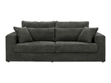 Vente-unique - Canapé 3 Places en Tissu Bouclette Gris Anthracite MONDOVI