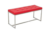 CLP Banc BARCI Similicuir Rembourrage Épais I Banquette De Cuisine Design Moderne I Siège De 2 Places Hauteur Assise 48 cm I Support en Acier Inoxydable Rouge