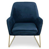 Menzzo Claudio Fauteuil, Velours, Bleu, 79