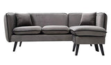 Canapé d'angle modulable scandinave en Tissu Gris