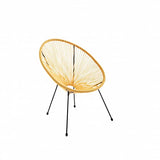 Alice's Garden - Fauteuil Acapulco Forme d'oeuf - Jaune - Fauteuil 4 Pieds Design rétro. Cordage Plastique. intérieur/extérieur
