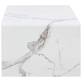 Tidyard Table Basse Blanc Marbre Table Basse de Style Moderne 98 x 45 x 31 cm Verre incassable
