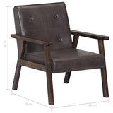 vidaXL Fauteuil Chaise de Chambre à Coucher Siège de Salon Meuble Mobilier de Salon Maison Intérieur Salle de Séjour Bureau Gris Cuir Véritable