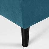 HOMIFAB Canapé 3 Places Convertibles en Velours Bleu Canard - Collection Viktor