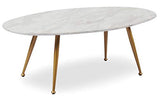 Menzzo Romy Table Basse en Bois, Métal, Blanc, Taille Unique