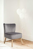 OMNIPRO Fauteuil en Velours,Pieds en Bois,57 x 68 x76cm,pour Petit Appartement, Salon, Chambre,Gris