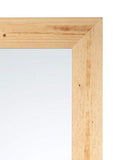 Miroir grand mural avec cadre en bois sapin Finition noyer clair naturale cm. 85x185, vertical et Horizontal. Made in Italy.